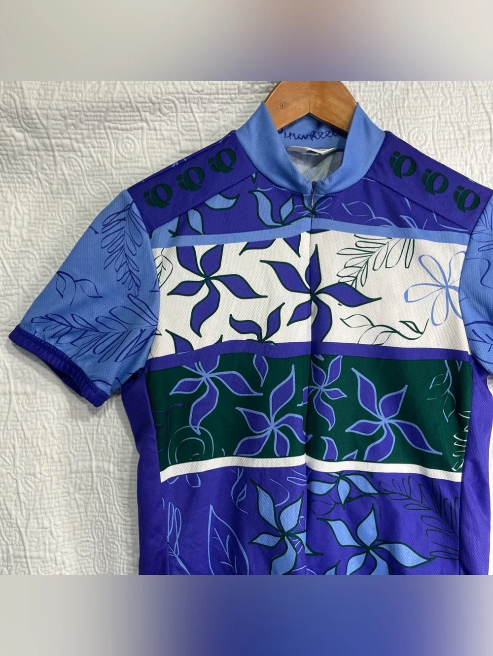 Vintage Y2K Pearl Izumi Pinwheels Bike Jersey Womens Small SS Groovy Cycling Top